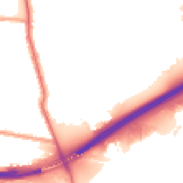 Night-time road noise heatmap for E6 6HX