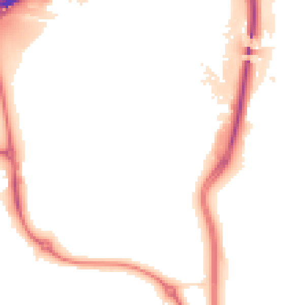 Night-time road noise heatmap for E6 6ND