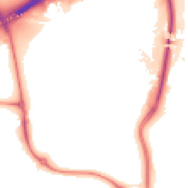 Night-time road noise heatmap for E6 6NL