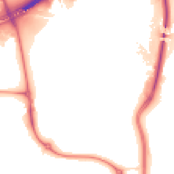 Night-time road noise heatmap for E6 6NS