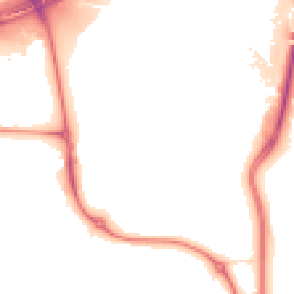 Night-time road noise heatmap for E6 6NZ