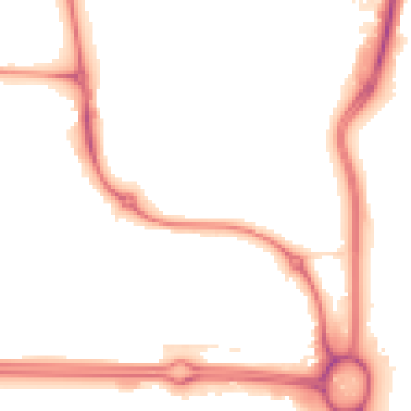 Night-time road noise heatmap for E6 6ZA