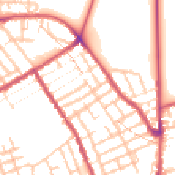 Daytime road noise heatmap for E7 0AG
