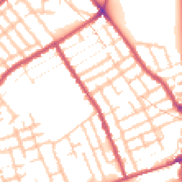 Daytime road noise heatmap for E7 0AS