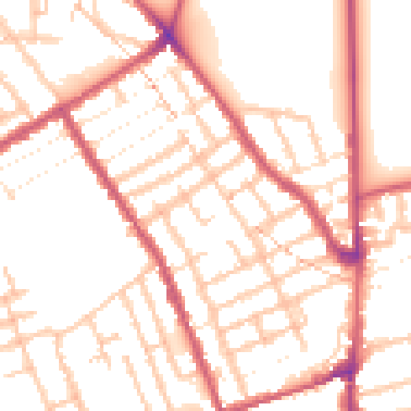 Daytime road noise heatmap for E7 0AU