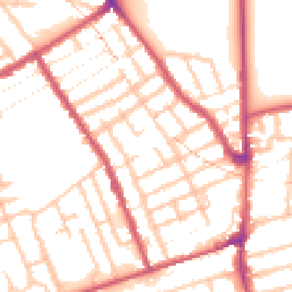 Daytime road noise heatmap for E7 0AY