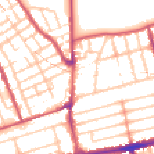 Daytime road noise heatmap for E7 0BB