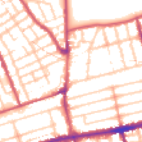 Daytime road noise heatmap for E7 0BD