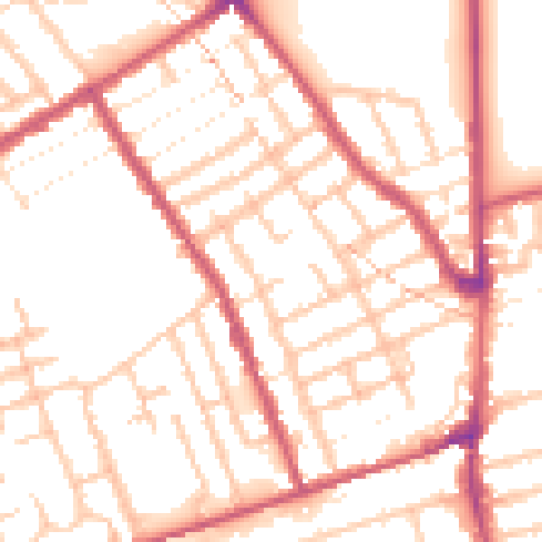 Daytime road noise heatmap for E7 0DA