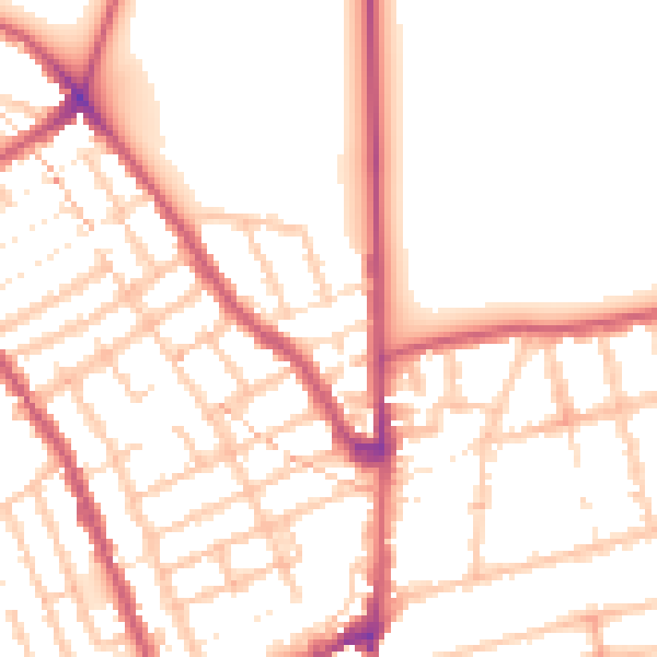 Daytime road noise heatmap for E7 0DP