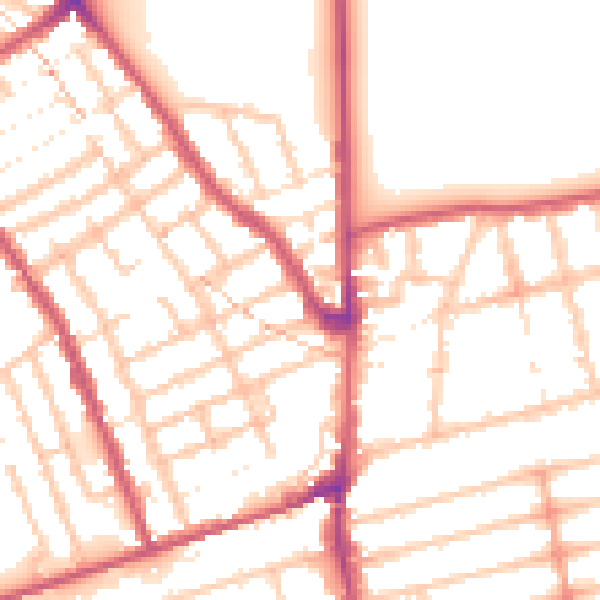 Daytime road noise heatmap for E7 0DS