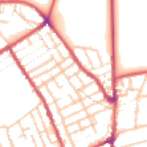Daytime road noise heatmap for E7 0DX