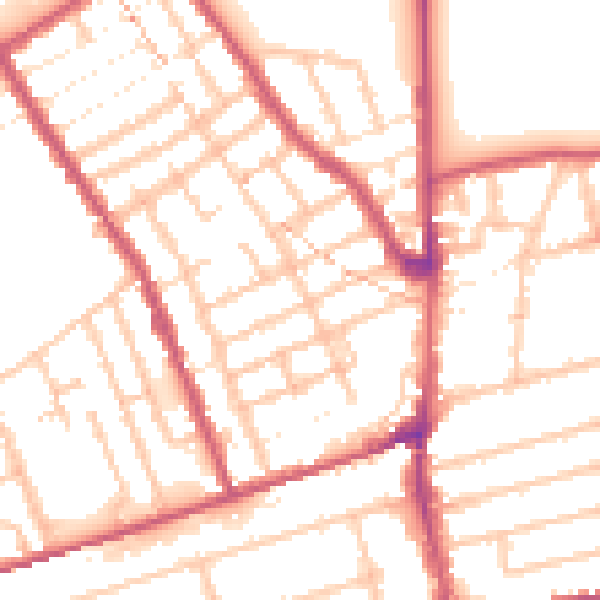 Daytime road noise heatmap for E7 0EU