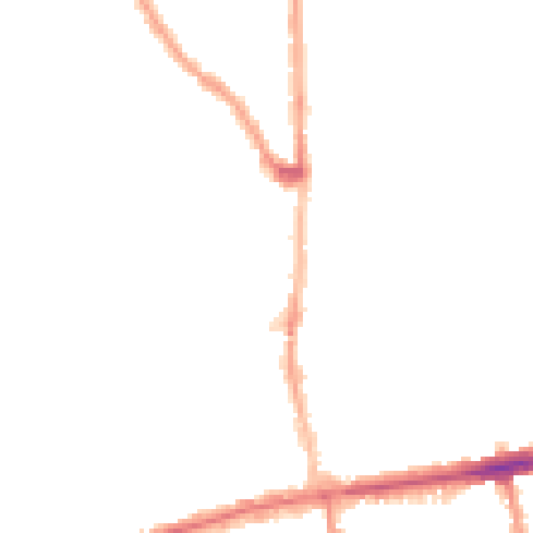 Night-time road noise heatmap for E7 0HJ