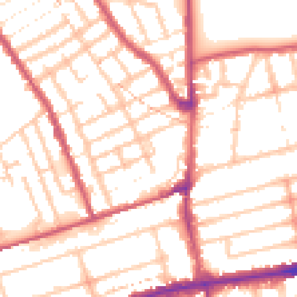 Daytime road noise heatmap for E7 0HZ
