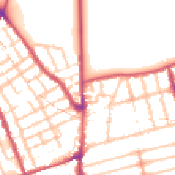 Daytime road noise heatmap for E7 0JA