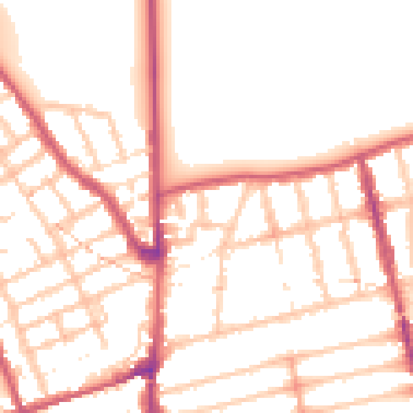 Daytime road noise heatmap for E7 0JE