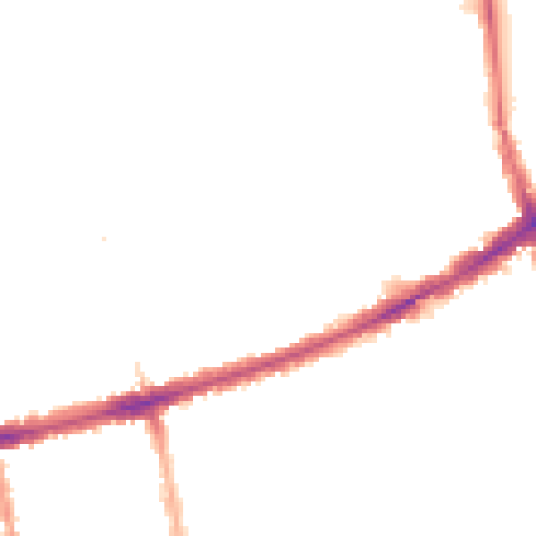 Night-time road noise heatmap for E7 0NA