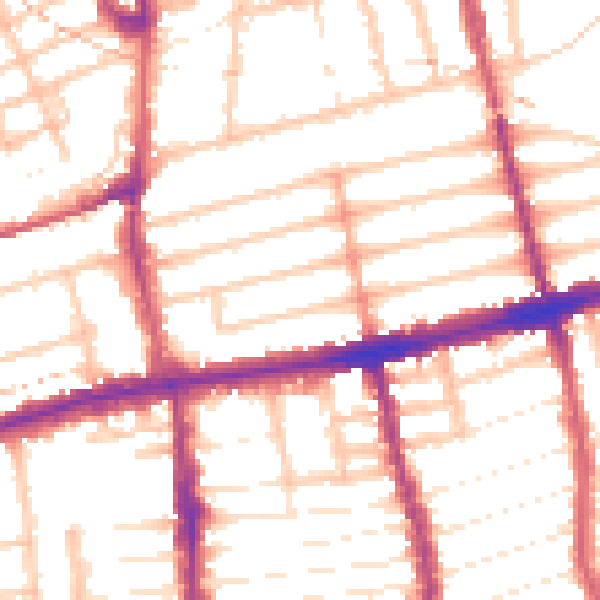 Daytime road noise heatmap for E7 0QX