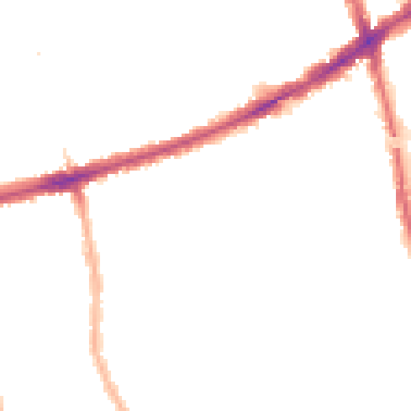 Night-time road noise heatmap for E7 8AJ