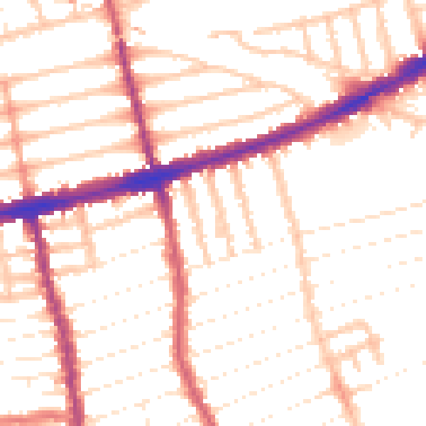 Daytime road noise heatmap for E7 8AS