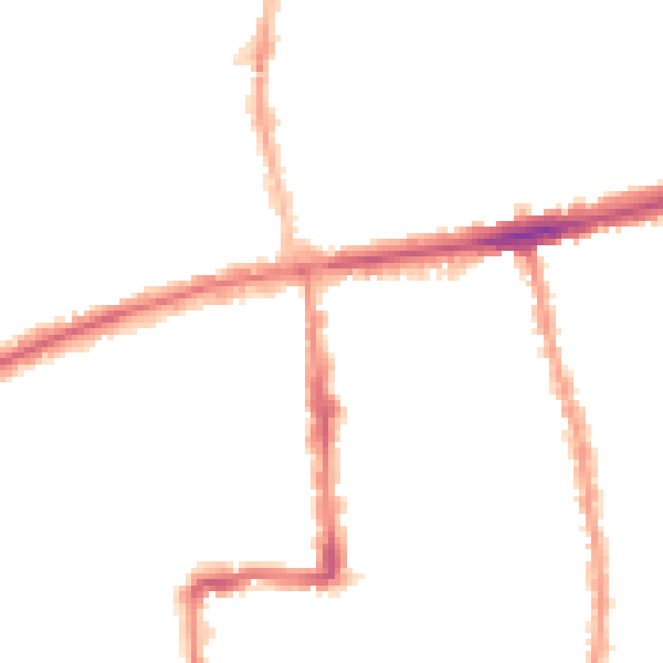 Night-time road noise heatmap for E7 8FE