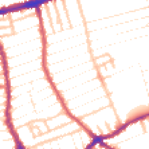 Daytime road noise heatmap for E7 8HG