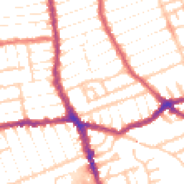 Daytime road noise heatmap for E7 8PT