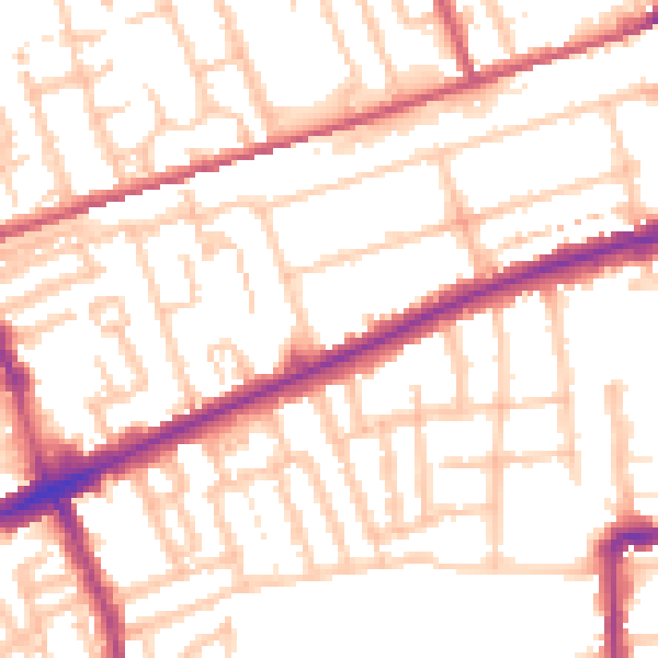 Daytime road noise heatmap for E7 9AU