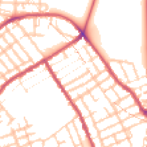 Daytime road noise heatmap for E7 9EA