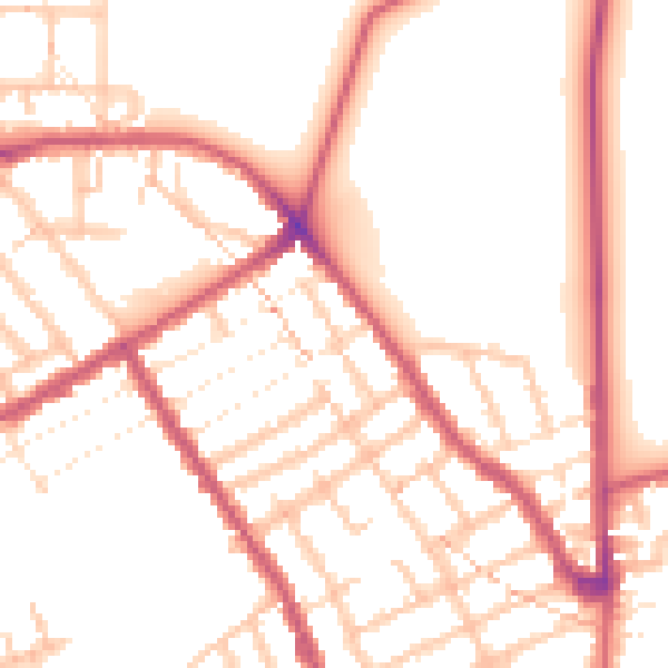 Daytime road noise heatmap for E7 9EE