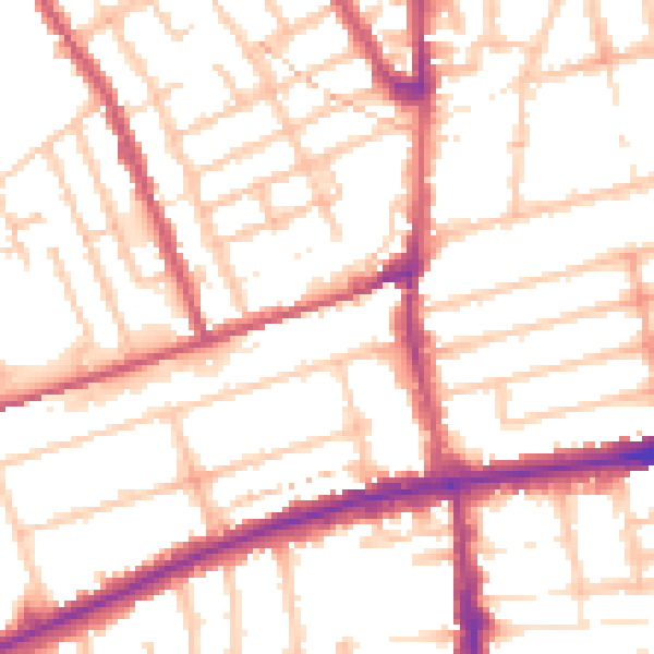 Daytime road noise heatmap for E7 9FD