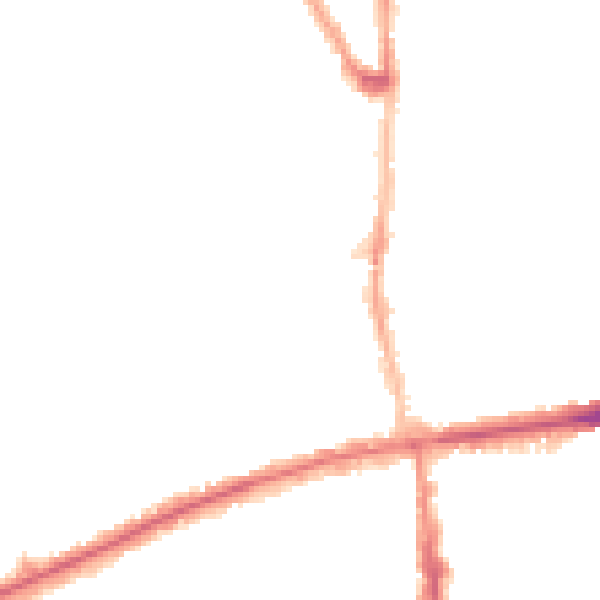 Night-time road noise heatmap for E7 9FD