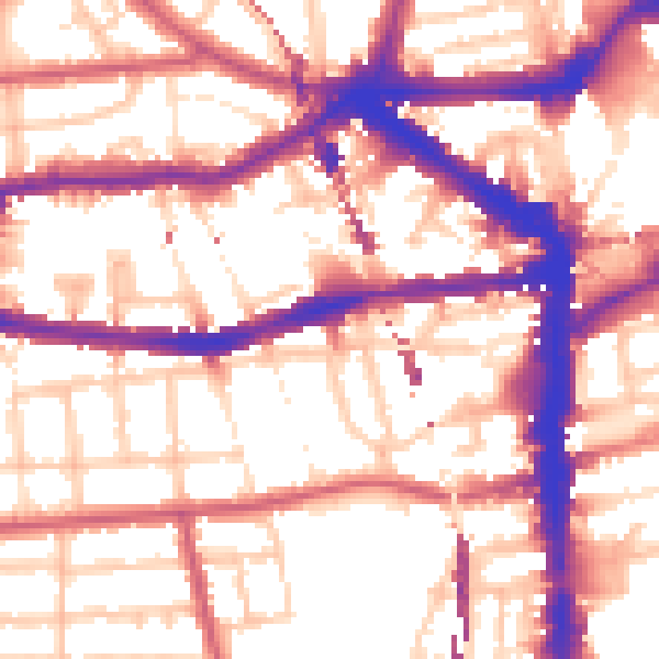 Daytime road noise heatmap for E8 1AX