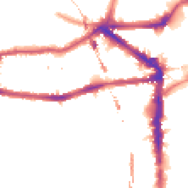 Night-time road noise heatmap for E8 1AX