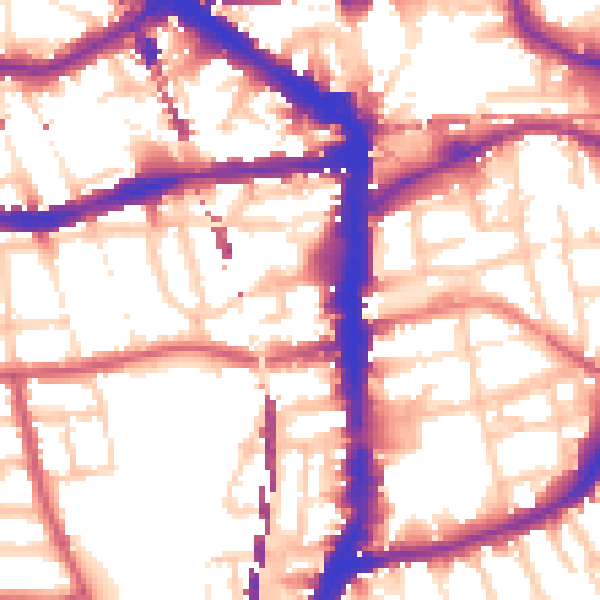 Daytime road noise heatmap for E8 1DX