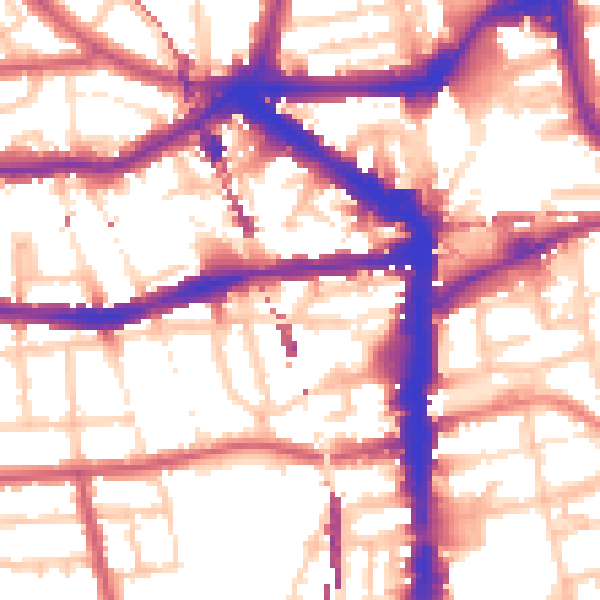 Daytime road noise heatmap for E8 1EX