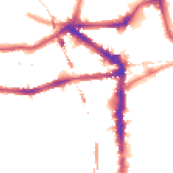 Night-time road noise heatmap for E8 1EX