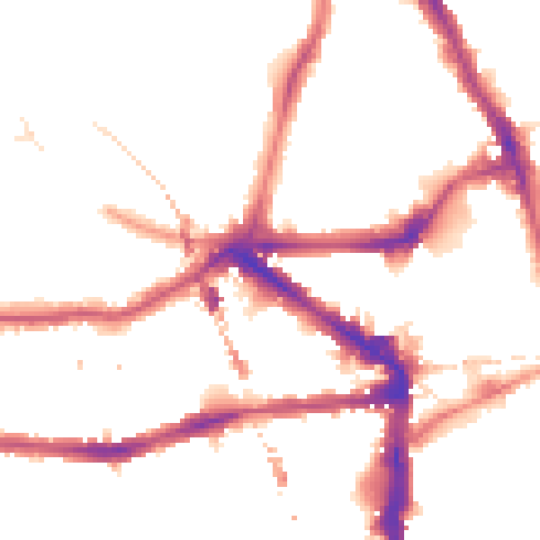 Night-time road noise heatmap for E8 1JD