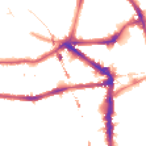 Night-time road noise heatmap for E8 1NB