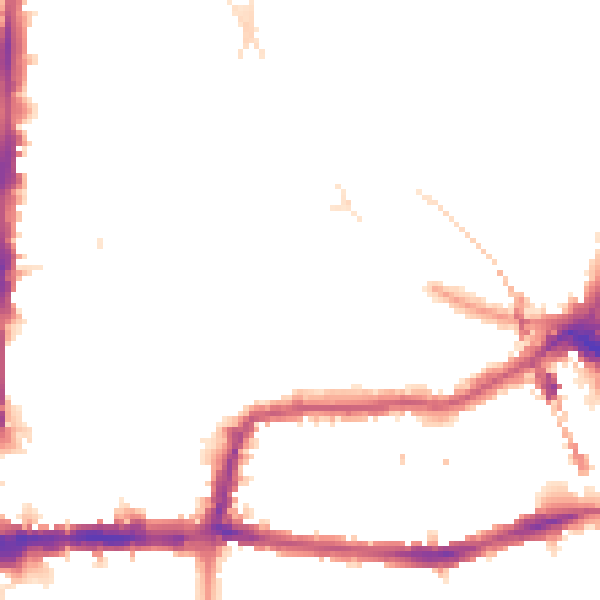 Night-time road noise heatmap for E8 2HQ