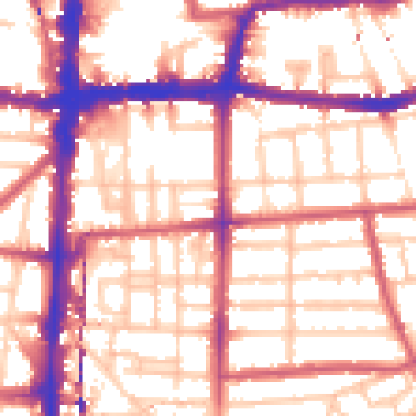 Daytime road noise heatmap for E8 3GX