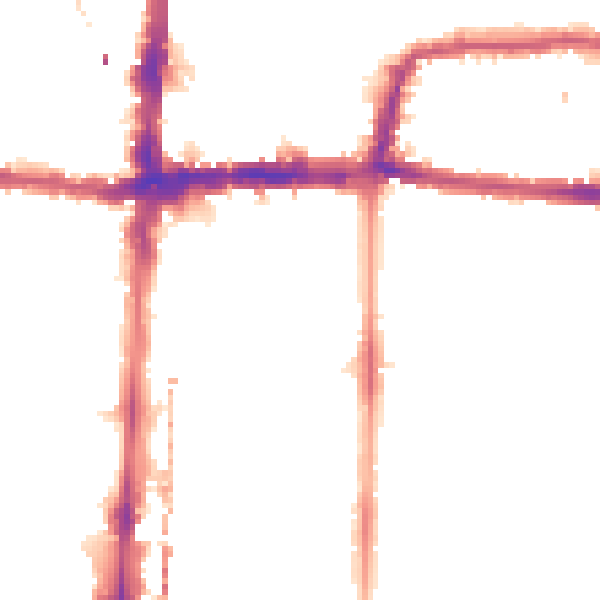Night-time road noise heatmap for E8 3TG