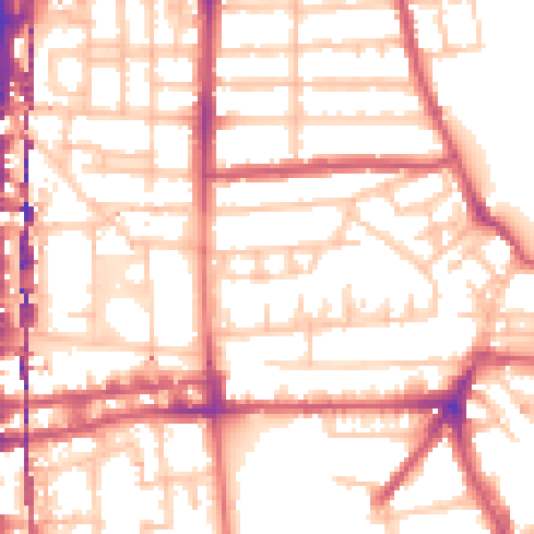 Daytime road noise heatmap for E8 4NP