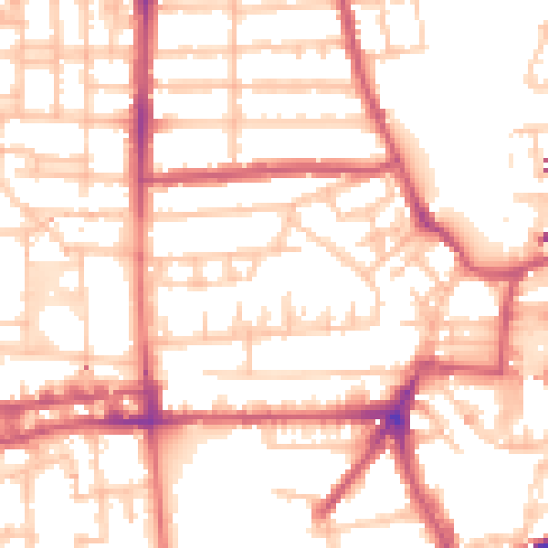 Daytime road noise heatmap for E8 4PJ