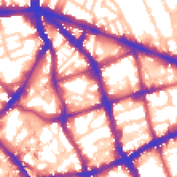 Daytime road noise heatmap for EC1V 0AJ