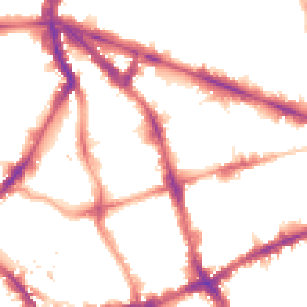 Night-time road noise heatmap for EC1V 0ED