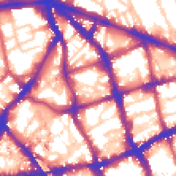 Daytime road noise heatmap for EC1V 0ES