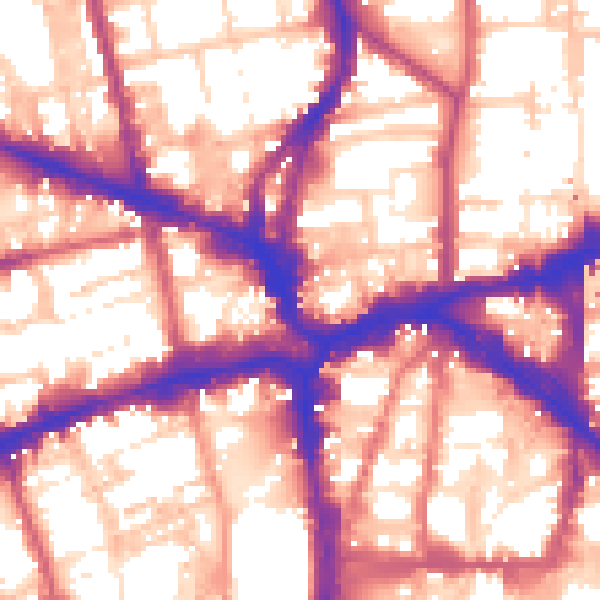Daytime road noise heatmap for EC1V 1JB