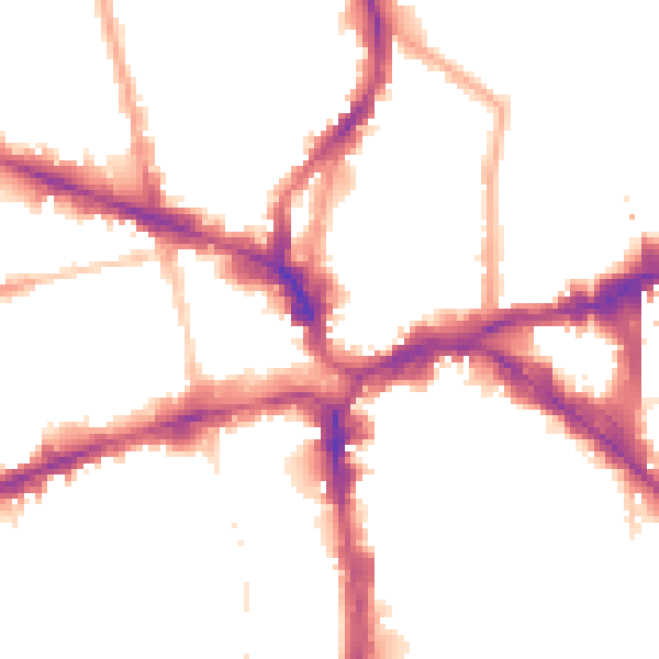Night-time road noise heatmap for EC1V 1JB